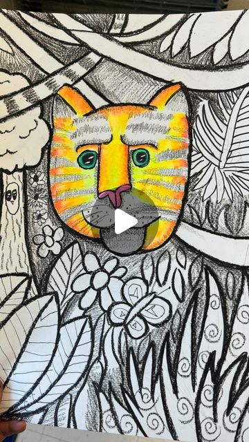 Katie Allain 🎨 on Instagram: "Tigers are taking over!!! Comment “Tiger” and I can send you a link to my project resource available on TPT." April 25, Tigers, Art For Kids, I Can, Animals, On Instagram, Instagram, Art