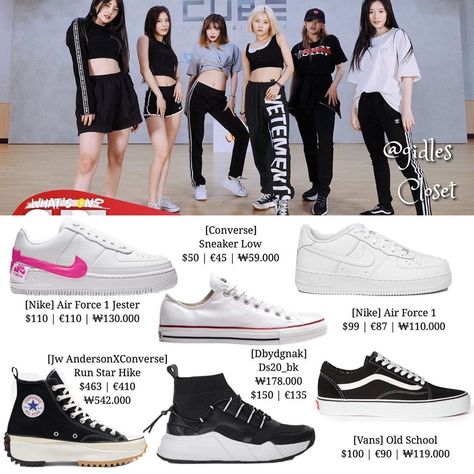 (G)I-DLE’S CLOSET (여자)아이들 옷장 on Instagram: “[#REQUEST][#여자아이들] Uh Oh Dance Practice  #소연 #민니 #미연 #슈화 #수진 #우기 #minnies_closet #soyeons__closet #shuhuas_closet #soojins_closet…” Kpop Idol Shoes, Converse Run Star Hike Kpop, Kpop Converse, Converse Run Star Hike Outfit, Converse Style Women, Airport Fashion Kpop, Idol Outfit, Converse Run Star Hike, Converse Run