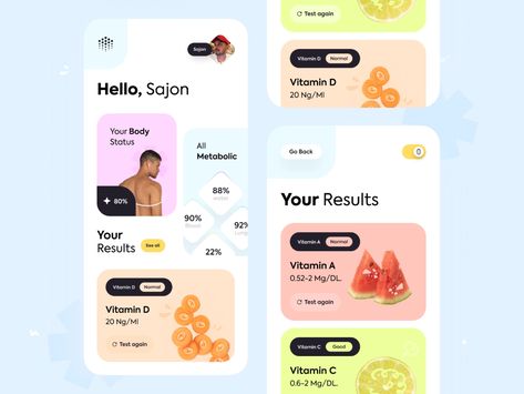 Food Tracker App, Health Tracker App, Health App Design, Ux Design Mobile, Ui Design Dashboard, Studio Marketing, Mobile Application Design, Health Images, Mobile App Design Inspiration