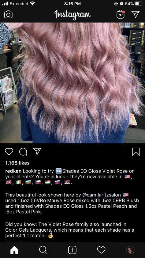 Lavender Shades Eq Formula, Rose Gold Formula Shades Eq, Blush Hair Toner, Redken Shades Eq Pink Formula, Pastel Pink Shades Eq, Redken Rose Gold Formula, Pink Hair Formula Redken, Pink Shades Eq Formula, Rose Gold Redken Shades Eq