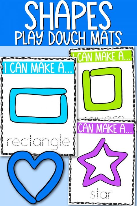 Shapes For Preschoolers, Playdough Learning Activities, Preschool Playdough Mats, Playdough Printables, Playdough Mats Printable, Preschool Playdough, Play Doh Activities, Playdoh Mats, Shape Activities Preschool