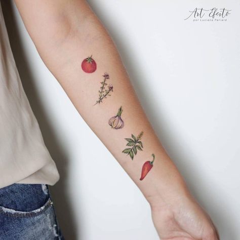 Garlic Tattoo, Kitchen Tattoo, Vegetable Tattoo, Cooking Tattoo, Culinary Tattoos, Chef Tattoo, Realistic Rose Tattoo, Flower Minimalist, Food Tattoos