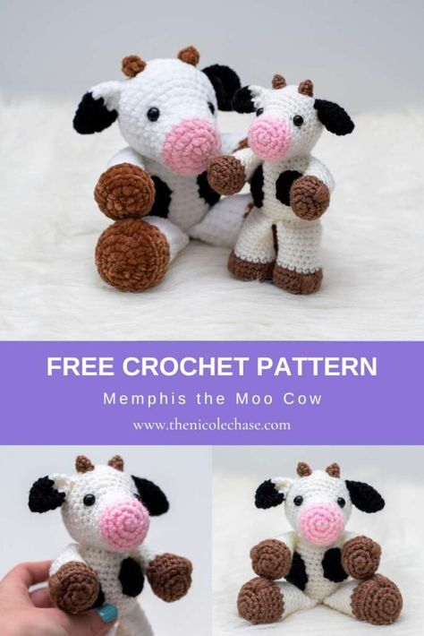 Free Cow Crochet Pattern - Amigurumi Cow Crochet Pattern Amigurumi Plush Cow Free Pattern, Chunky Crochet Cow Pattern Free, No Sew Cow Amigurumi, Free Crochet Bull Pattern, Crochet Cow Head Free Pattern, Easy Crochet Cow Pattern Free, How To Crochet A Cow Free Pattern, Crochet Amigurumi Free Patterns Easy Simple, Cow Lovey Crochet Pattern Free