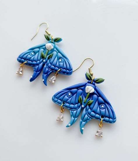 these r my bug friends🥹 swipe to see all the moths (and dragonflies and bees)!!➡️ (mostly) moth earring drop! this saturday april 27 at 1PM pacific Moth Earring, Moth Earrings, April 27, Dragonflies, Handmade Earrings, Moth, Jewelry Inspiration, Bugs, Polymer Clay