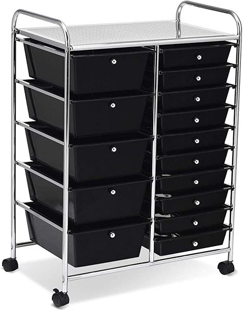 Amazon.com: COSTWAYUS Plastic Boxes COSTWAY 15 Drawer Rolling Organizer Cart Utility Storage Tools Scrapbook Paper Multi-Use, Black : Everything Else Framed Scrapbook Paper, Drawer Cart, Organization Cart, Rolling Utility Cart, Art Supplies Storage, Rolling Storage Cart, Black Drawers, Arts And Crafts Furniture, Utility Storage