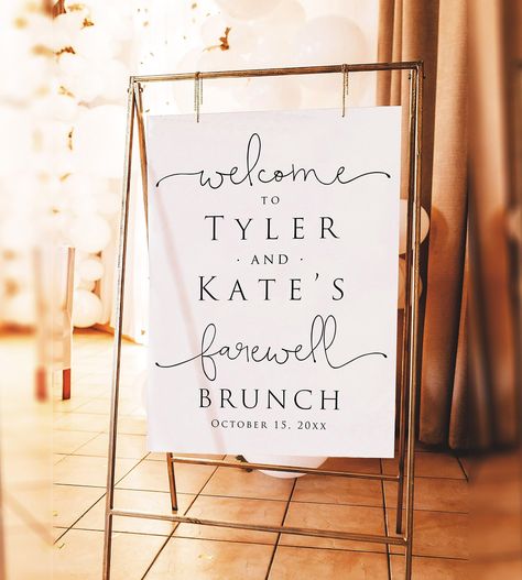 Wedding Brunch Decorations, Wedding Farewell Brunch, Farewell Brunch Wedding, Brunch Sign, Brunch Decor, Singles Events, Bridal Shower Brunch, Card Files, Pdf Templates