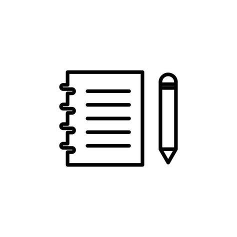 Notes, Notepad, Notebook, Memo, Diary, Paper Line Icon, Vector, Illustration, Logo Template. Suitable For Many Purposes. Notebook Logo Design, Notepad Icon Aesthetic, Paper Icon Aesthetic, Notepad Illustration, Notes Icon Aesthetic, Notes Icons Aesthetic, Cosmetology Aesthetic, Diary Icon, Notion Pictures