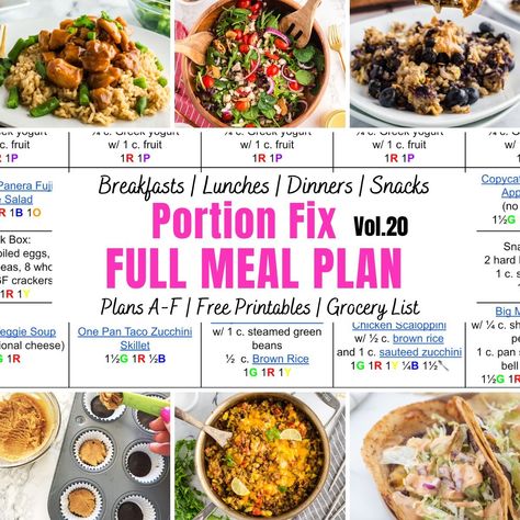 21 Day Fix Meal Plan Vol. 20 ❤️🧡💚💜💛💙 21 Day Fix Spaghetti Sauce, Portion Fix Plan C Meal Plan, 21 Fix Meal Plan, Portion Fix Recipes Dinners, Portion Fix Plan B, 21 Day Fix Meal Plan For Beginners Without Shakeology, 3 Day Quick Fix Meal Plan, 21 Day Fix Meal Plan 1800-2099, 21 Day Fix Meal Plan 1500-1799