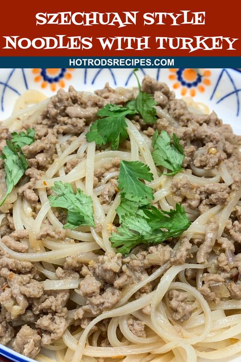 This delicious Szechuan Style Noodles with Turkey recipe is one of the easiest noodle recipes you will ever make. One of my favorites! #ricenoodles #sesameoil #asiannoodles #hotrodsrecipes Asian Noodles, Turkey Recipe, Ground Turkey Recipes, Pasta Noodles, Gourmet Mac And Cheese, Asian Soup Noodle, Rice Noodle Recipes, Pad Thai Noodles, Noodle Recipes Easy