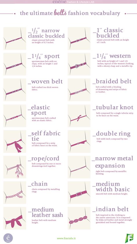 The Ultimate Belts Fashion Vocabulary Fashion Terminology, Fashion Infographic, Fashion Dictionary, Fashion Terms, Fashion Vocabulary, Fashion 101, Fashion Design Sketches, Fashion Sketches, Fashion Drawing