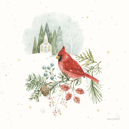 The Holiday Aisle® Alfhard Magical Winterland Cardinals XXVI by Lisa Audit - Wrapped Canvas Print | Wayfair Lisa Audit, Vintage Christmas Card, Large Canvas Prints, Canvas Home, Retro Art, The Holiday Aisle, Big Canvas Art, Cardinals, Stretched Canvas Prints