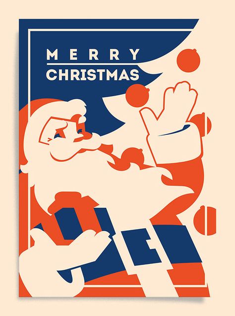 New Year Posters & Cards on Behance New Year Posters, Vintage Santa Art, Christmas Poster Design, Christmas Graphic Design, New Year Illustration, Santa Art, New Year Postcard, Creative Presentation, New Years Poster