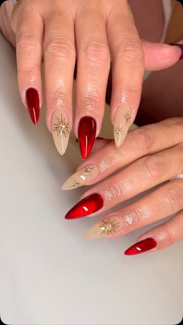 Faviola Ramos on Instagram: "Designs aren’t your thing? Sometimes one color alone Makes the Statement 😍 This Red Cat eye is Giving ✨  @nailsblingedsupply Base color: NB16 Red Tint: NB132  Online discount Code: FABY10  #christmasnails #holidaynails #gelx #gelxnails" Red Nail New Year, Christmas Nails Red Cat Eye, Red And Gold Cat Eye Nails, New Years Red Nails, Red New Year Nails, New Years Nails Cat Eye, Red Cat Eye Christmas Nails, Red Nails Cat Eye, Christmas Cat Eye Nails