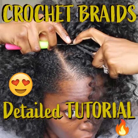 Crochet Braids Tutorial, Easy Crochet Braids, Chrochet Braids, Crochet Curls, Curly Crochet Braids, Braids Tutorial, Chunky Twists, Natural Hair Diy, Curly Crochet Hair Styles