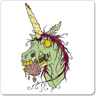 Pin the tail on the Zombie Unicorn! Punk Unicorn, Zombie Unicorn, Zombie Life, Zombie Photo, Howleen Wolf, Unicorn Cross Stitch Pattern, Unicorn Photos, Halloween Stencils, Unicorn Tattoos