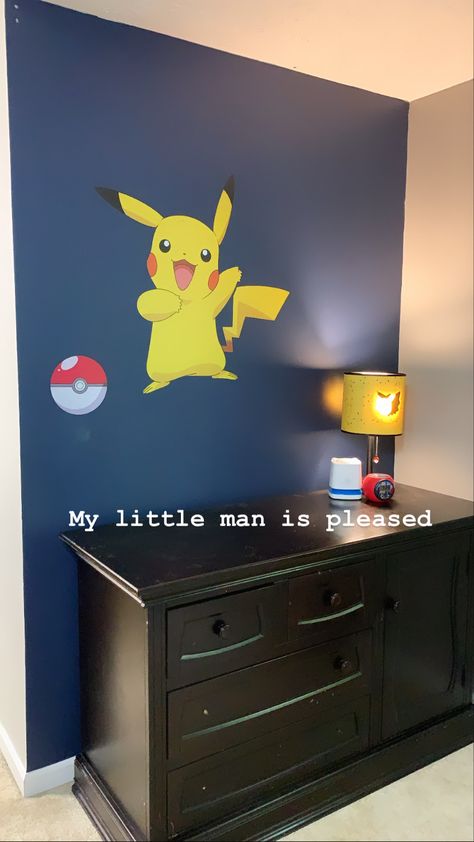 Pokémon Bedroom Ideas, Pokemon Nursery Theme, Pokemon Room Ideas Kids, Pokemon Themed Bedroom, Pokemon Bedroom Ideas, Nostalgia House, Pokemon Wall Decals, Pokemon Decal, Pokemon Bedroom