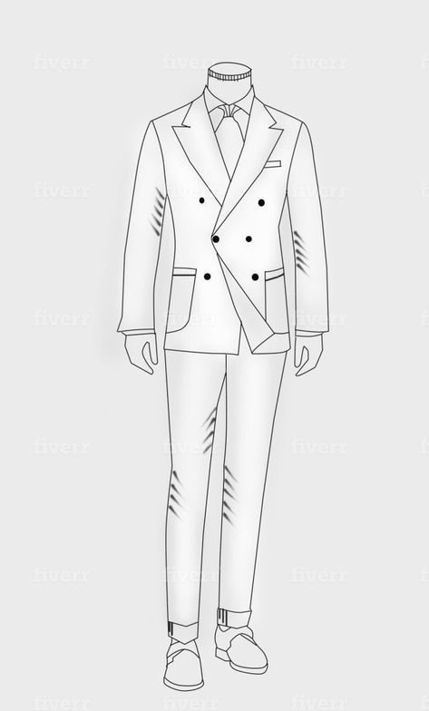 Men In Suit Illustration, Mens Suit Drawing, Male Outfit Sketch, Male Silouhette Drawing, Mens Wear Sketch, Mens Formal Wear Illustration, Mens Fashion Drawing, Suit Sketch Drawings, Mens Fashion Sketches