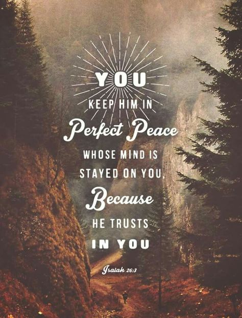 Isaiah 26:3 Isaiah 26, Perfect Peace, Favorite Bible Verses, My Savior, Spiritual Inspiration, Verse Quotes, Scripture Quotes, Scripture Verses, Bible Verses Quotes