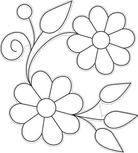 Simple Embroidery Designs Drawings, Flowers To Trace, Embroidery Outline Designs, Flower Outline Drawing, Outline Flower, Flower Stencil Patterns, Wrist Tattoo Designs, Unique Wrist Tattoos, Simple Hand Embroidery