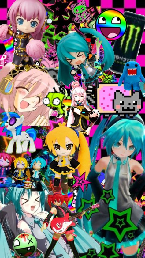 #vocaloid #scene Scenecore Wallpaper, Scene Wallpaper, Vocaloid, Collage, Quick Saves, Art