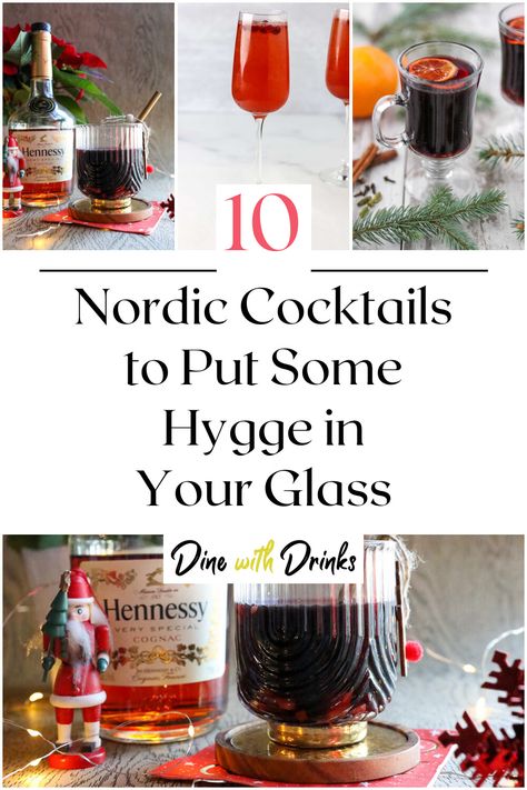 Collage of 4 nordic cocktails. Viking Cocktail, Scandinavian Drinks, Hygge Drinks, Scandinavian Cocktails, Top 10 Cocktails, Hennessy Very Special Cognac, Nordic Culture, Norwegian Vikings, Old Fashioned Drink