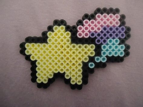 Mini Pastel Shooting Star by PerlerHime - Kandi Photos on Kandi Patterns Mini Pastel, Hamma Beads Ideas, Easy Perler Bead Patterns, Melty Bead Patterns, Pearl Beads Pattern, Easy Perler Beads Ideas, 3d Perler Bead, Hama Beads Design, Perler Bead Templates