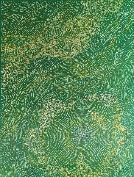 "Ancestors" Sarrita King Green Aboriginal Art, Australian Dot Art, Dotting Art, Indigenous Australian Art, Aboriginal Dot Art, Textile Wallpaper, Aboriginal Painting, Motif Art Deco, Green Art Print