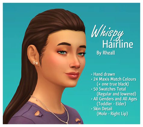 Whispy Hairline Nemo Coloring Pages, Hair Color Swatches, Cc Hair, Skin Moles, Sims Houses, Sims 4 Cc Skin, The Sims 4 Download, Sims Four, Sims4 Clothes