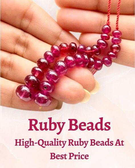 Ruby Beads - Natural Ruby Gemstone Beads Supplier Online Ruby Beads Jewellery Indian, Ruby Necklace Designs, Ruby Jewelry Necklaces, Beautiful Beaded Jewelry, Bead Suppliers, Ruby Beads, Beads Wholesale, Coral Earrings, Gold Jewellery Design Necklaces