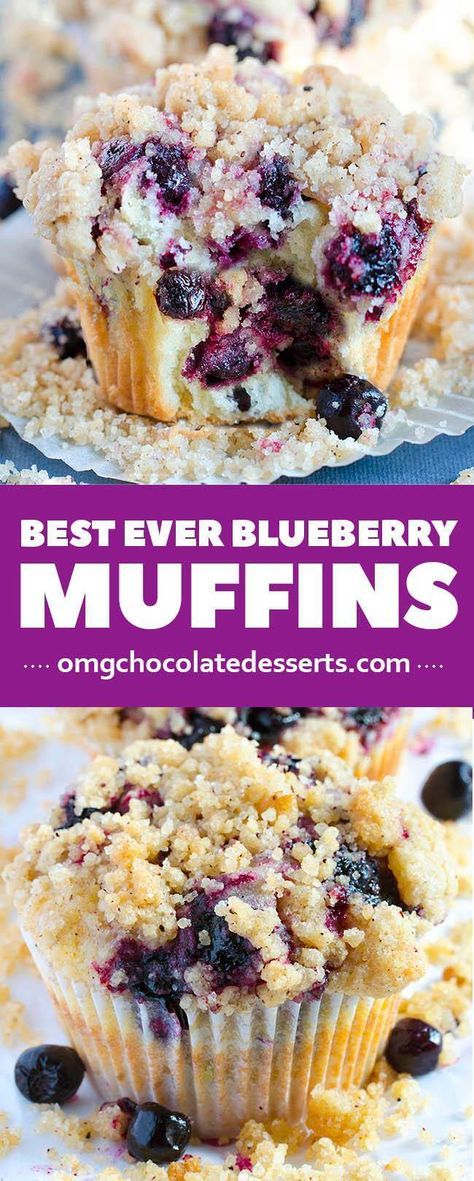 Blueberry Muffins With Streusel Crumb Topping - OMG Chocolate Desserts Today Recipes, Yummy Bread, Tin Recipes, Muffins Recipes, Favorite Breakfast Recipes, Muffin Streusel, Torte Cupcake, Muffin Recipes Blueberry, Busy Morning