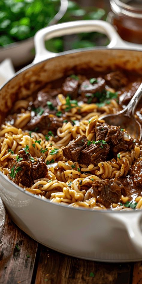 Easy 30-Minute Beef and Noodles Recipe Easy Meals With Egg Noodles, Egg Noodles Recipes, School Night Dinners, Beef Egg Noodles, Beef And Noodles Recipe, Noodle Dinner, Egg Noodle Recipes, School Meals, Leftover Beef