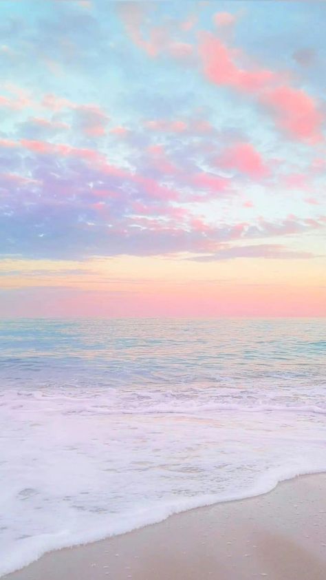 #Beach #sky #ocean #aesthetic #pastel #peaceful #beautiful #happiness #travel #nature #vacation #wallpaper Ocean Beach, The Ocean, The Sky, Wallpapers, Pink, Blue