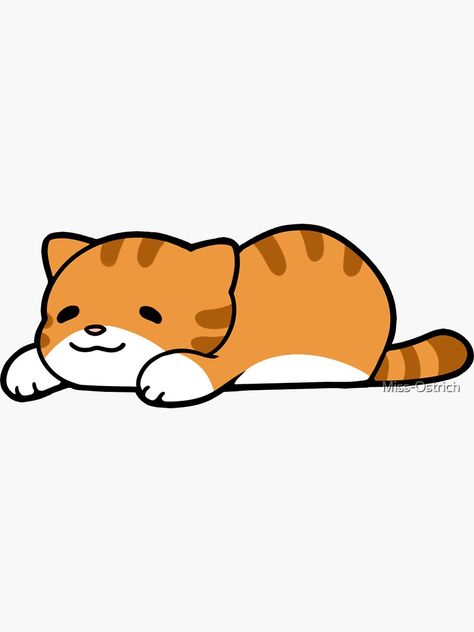 Orange And White Cat, Sitting Poses, Orange Cat, Tattoo Idea, Cat Stickers, Cat Design, White Cat, Top Artists, Sticker Design