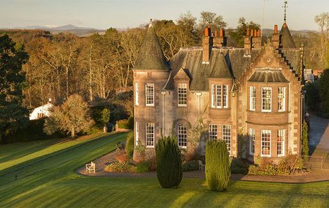 We take a look at the finest country houses, castles and estates for sale in Scotland. Scottish Estate Country Houses, Scottish Castle Floor Plans, Sims 4 Scottish House, Scottish Home Exterior, Houses In Scotland, Scottish Castles Interior, Scotland Mansion, Scottish Manor House, Scottish Castles For Sale