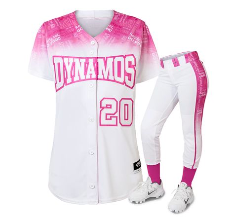 Inspired by the 2015 Little League World Series Jersey, this fully sublimated jersey can be customized specifically to your team colors, logos, and words.  Paired with Forza’s Custom Elite Softball Pant to create an incredible unique look.   Made from the highest quality U.S. Made Materials for increased durability. Softball Uniforms Colors, Softball Jerseys Designs, Softball Attire, Fastpitch Softball Uniforms, Softball Clothes, Softball Logos, Baseball Clothes, Womens Softball, Womens Gym Shirts