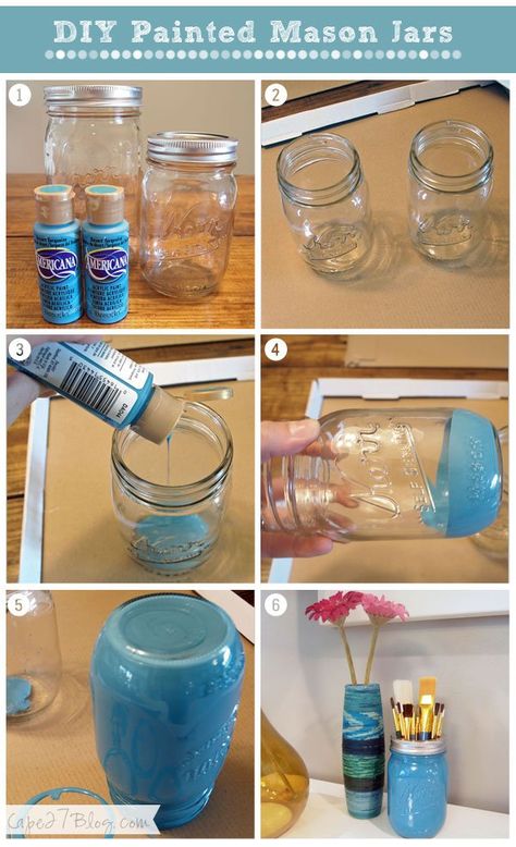 Painted Mason Jars Diy, Rainbow Diy, Mason Jar Projects, Glasses Makeup, Diy Jar Crafts, Mason Jar Crafts Diy, Painted Jars, Jar Diy, Painted Mason Jars