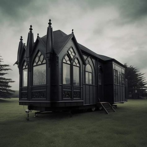 Gothic Homes, Goth Houses, Black Houses, Goth Home Decor, Goth Home, Fantasy Homes, Dark Home Decor, Dark Home, Fantasy House