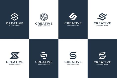 S letter logo collection. initial s logo... | Premium Vector #Freepik #vector Newspaper Template Design, P Logo Design, St Logo, S Letter Logo, Hexagon Logo, Inspiration Logo Design, S Logo Design, Initial S, Colorful Logo Design