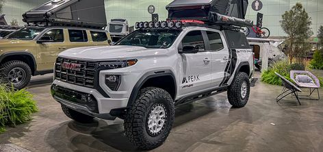 Peak Suspension Show Off Custom 2023 GMC Canyon AT4X At L.A. Auto Show Gmc Canyon Overland, Lifted Gmc Canyon, Gmc Canyon Lifted, Gmc Canyon At4, Gmc Canyon Denali, 2023 Gmc Canyon, Canyon Truck, Pickup Accessories, Custom Pickup Trucks