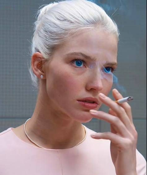 Blue eyes blonde hair russian model cigarette smoking runway Sasha Luss Anna, Anna Movie, Blue Eyes Blonde Hair, Blue Eyes Blonde, Bad And Bougie, Sasha Luss, Russian Model, Hot Halloween Outfits, Feminine Energy Aesthetic