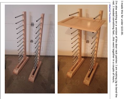 This DIY painting rack looks awesome for many reasons: Cheap to make. Looks like it would take up hardly any room to store when not in use.  You can make the support rods any length, and also make the spacing between the rods just right for the depth of the canvas.  Win-win. Painting Rack, Diy Canvas Drying Rack, Painting Drying Rack Diy, Drying Rack For Paintings, Art Storage Diy, Drying Rack Paintings, Diy Paint Rack, Diy Canvas Rack, Diy Painting Drying Rack