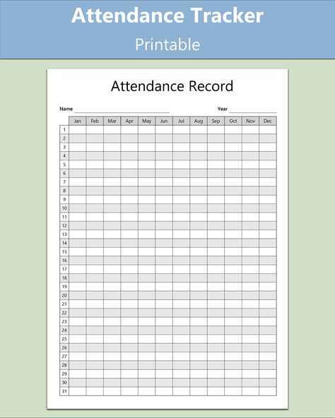 Attendance Register, Absent From School, Attendance Tracker, Attendance Sheet, School Attendance, Small Business Bookkeeping, Shop Small Business, Letter Paper, Marketing And Advertising