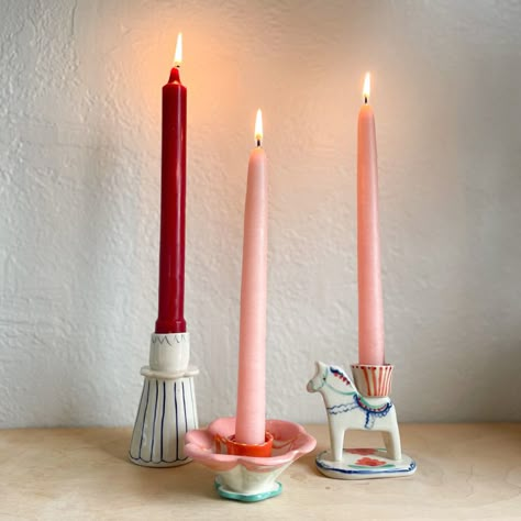 Candlestick Clay Diy, Candle Holder Pottery, Ceramic Candle Holders Pottery, Candle Holders Clay, Clay Candlestick Holders, Handmade Candle Holders Ceramic, Candle Stick Holders, Pottery Christmas, Candle Holder Clay