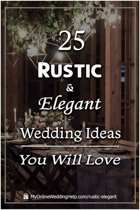 Elegant country rustic wedding ideas you will love, plus a few planning tips for brainstorming your own rustic wedding with sophisticated details. Look at number 2 for rustic wedding hair accessories. And number 19 for a heartwarming in memory wedding sign. Read it only on the MyOnlineWeddingHelp.com blog. #rusticwedding #weddingaccessories #countrywedding #InMemory Rustic Classy Wedding Decor, Rustic Modern Wedding Ideas, White And Rustic Wedding, Dreamy Rustic Wedding, Rustic Meets Elegant Wedding, Sophisticated Rustic Wedding, Elegant Farmhouse Wedding Decor, Rustic Elegant Wedding Decor, Wedding Theme Country Rustic