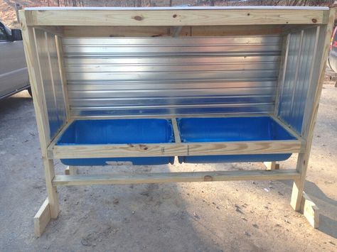 Cattle mineral feeder Cattle Feeders Homemade, Livestock Feeders, Diy Cattle Feed Trough, Cattle Pens Ideas, Cow Mineral Feeder, Cow Feeder Ideas, Sheep Mineral Feeder, Cattle Mineral Feeder, Mineral Feeders For Cattle