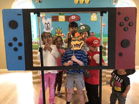 Smash Brothers Birthday Party, Nintendo Birthday Party Ideas, Switch Birthday Party Ideas, Nintendo Party Ideas, Nintendo Switch Birthday Party, Nintendo Switch Birthday Party Ideas, Mario Vbs, Nintendo Switch Party, Super Mario Party Decorations