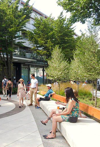 Benches at the Mid Main Park at Main St. 18th Ave, Vancouver BC. Click for details via The Dirt visit our Street Furniture board http://www.pinterest.com/slowottawa/street-furniture/ Worcester Polytechnic Institute, Sitting Wall, Campus Landscape, Urban Landscape Design, London Garden, Lan Can, Public Realm, Landscape Architecture Design, Urban Furniture