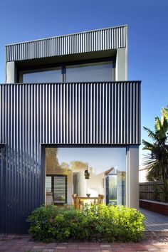 Corrugated Metal Siding, Weatherboard House, House Cladding, Metal Cladding, Metal Siding, Barndominium Floor Plans, Narrow House, Street House, Exterior Cladding