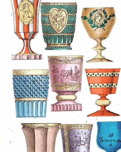 FORNASETTI on Instagram: “Glasses and bottles transform from the everyday to the artistic in the Fornasetti Atelier’s hand-decorated accessories and furniture. Be…” Italian Pattern, Flash Ideas, Glaze Ideas, Neo Classical, Antique Illustration, Vintage Vase, Vintage Objects, Game Room Design, Wrapping Ideas