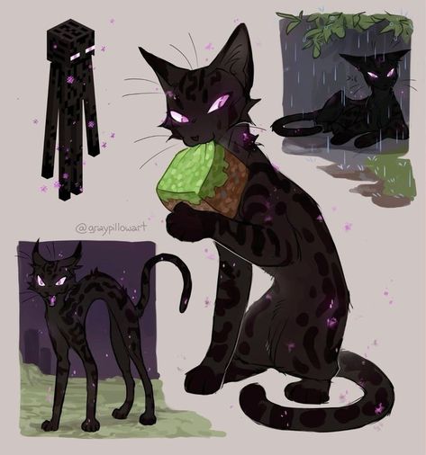 Minecraft Cats, Cats Art Drawing, Cute Cat Memes, Minecraft Drawings, Warrior Cat Drawings, Warrior Cats Art, Cat Drawings, Minecraft Art, Mythical Creatures Art